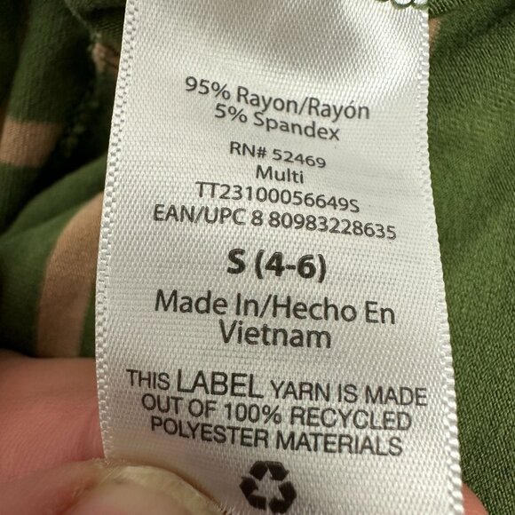 Time and Tru Women's Striped Sleeveless Mini Dress Size S Green - Picture 4 of 5